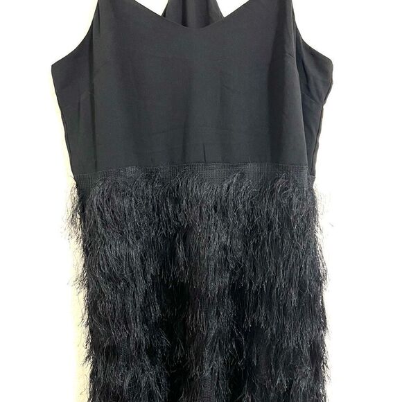 Free Generation Los Angeles Black Shaggy Fringe Dress Sleeveless Size S New - Picture 7 of 15